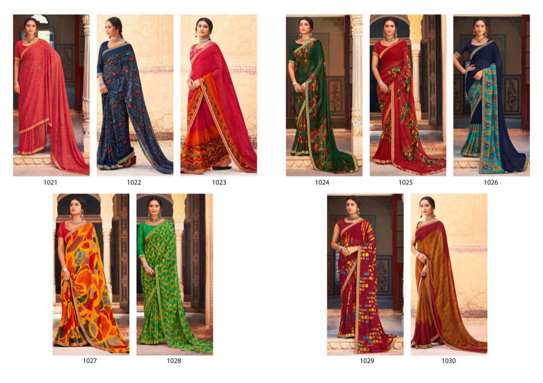Saroj Victoria 3 Printed Ethnic Wear Georgette Designer Saree Collection